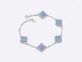 Pulsera tréboles azul cielo