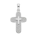 Dije Cruz Doble Pavé de Zirconias y Cruz Lisa