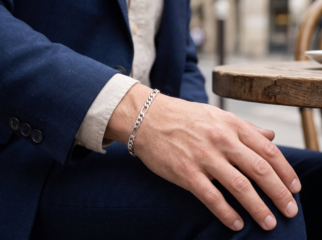 Pulsera Tejido Cartier 3x1 en Plata .925 - 20 cm (Grosor 4.3 mm / 0.43 cm) | Eslabón Delgado Unisex