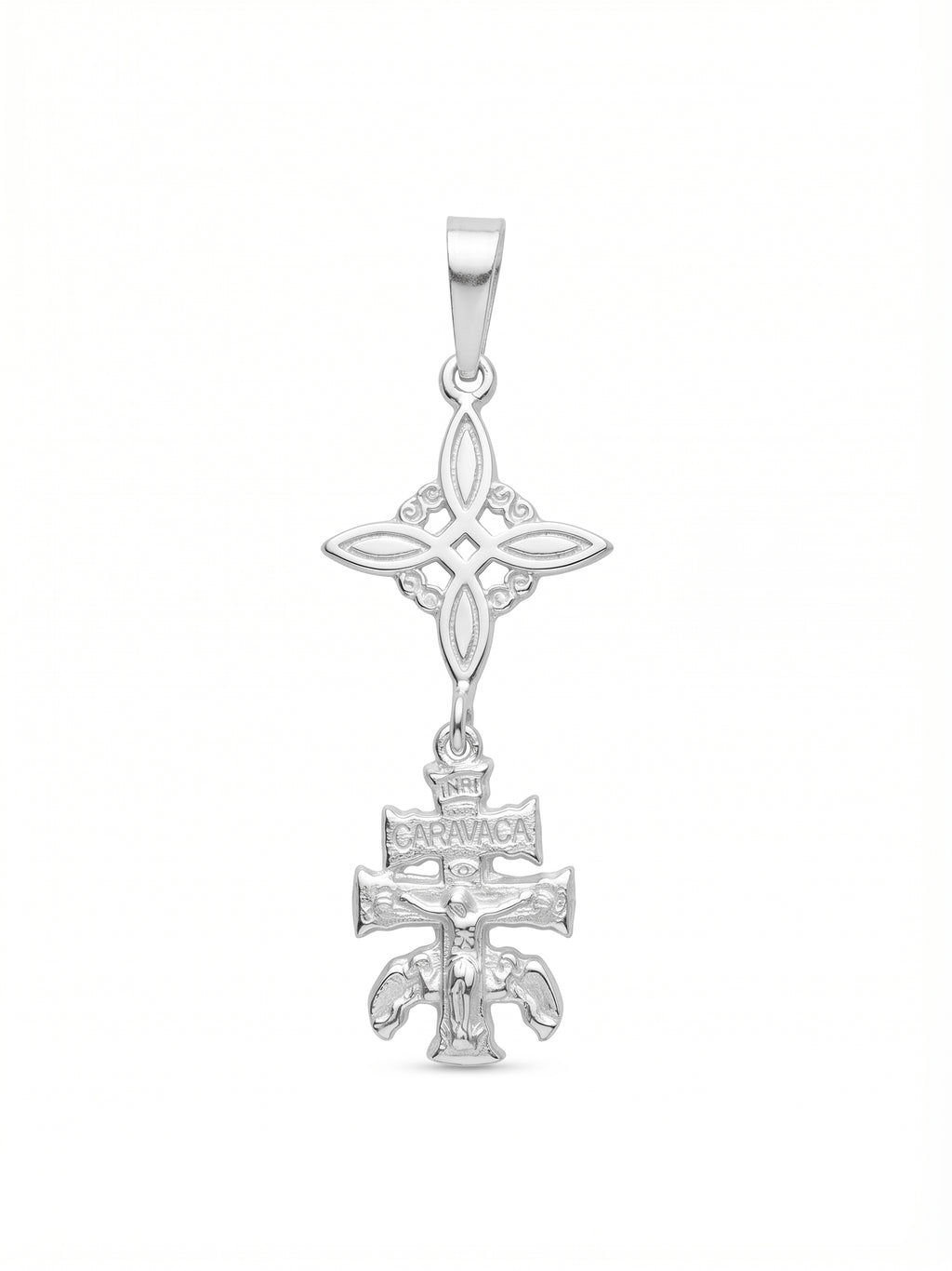 Dije Nudo de Bruja con Cruz de Caravaca Colgante