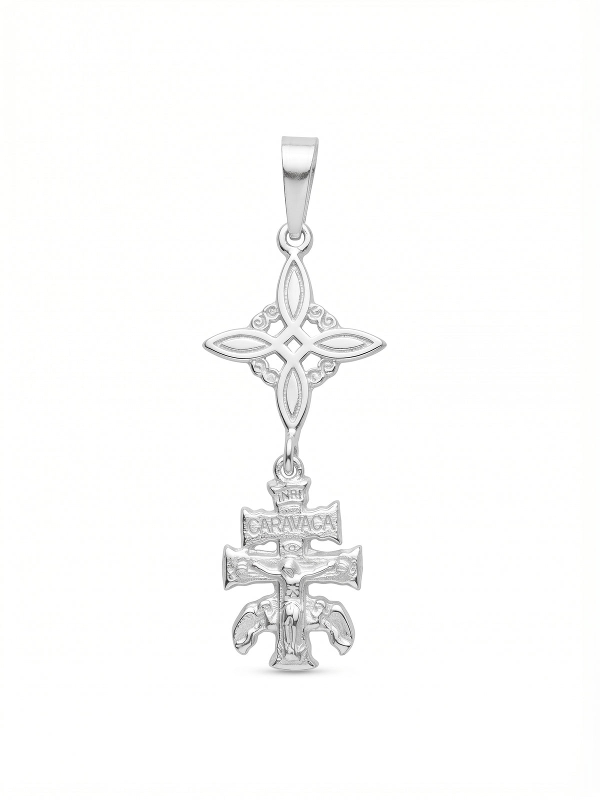 Dije Nudo de Bruja con Cruz de Caravaca Colgante