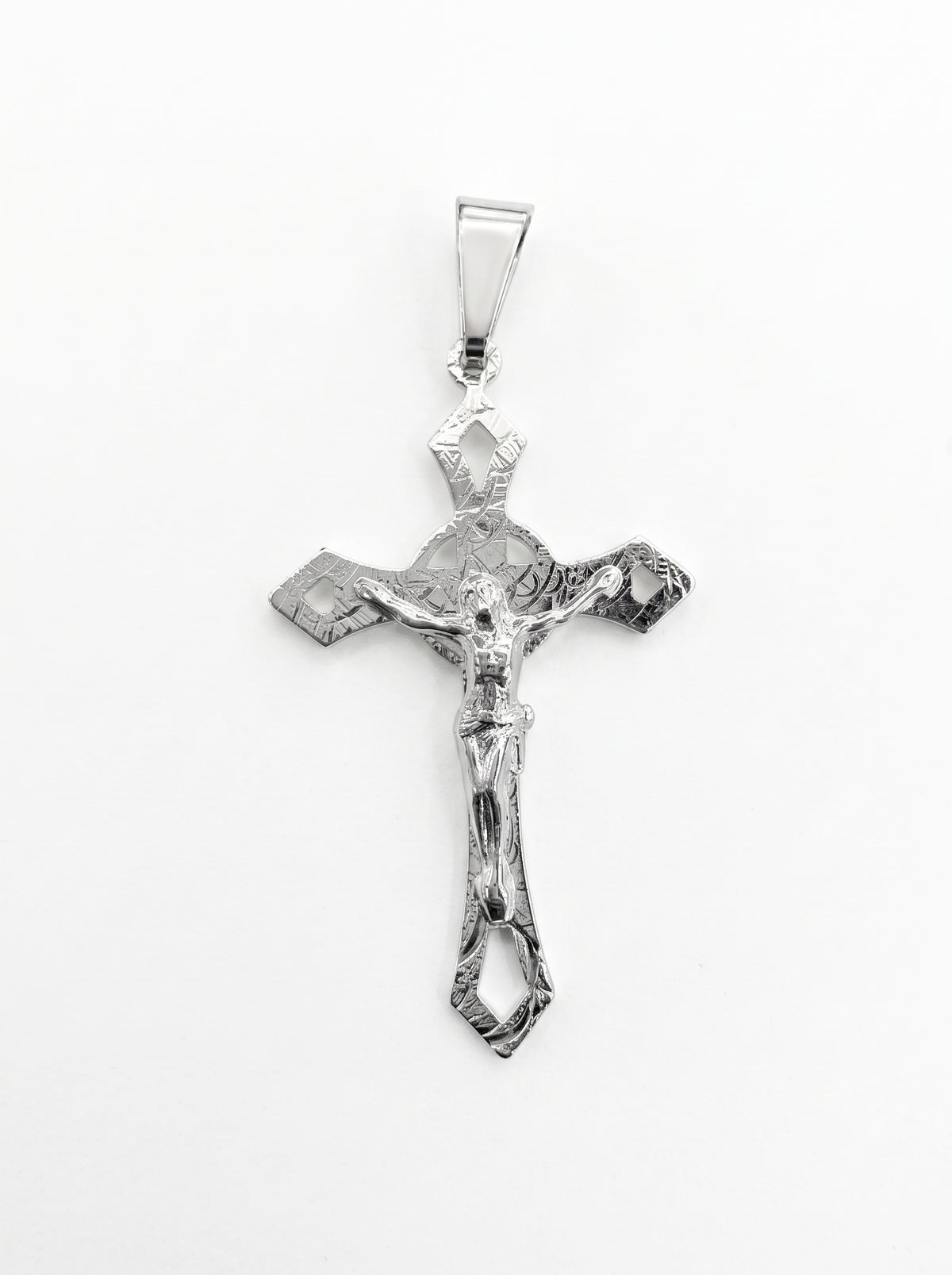 Dije Cruz Crucifijo con Halo Calado
