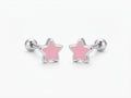 Broqueles Estrella Esmaltada Rosa