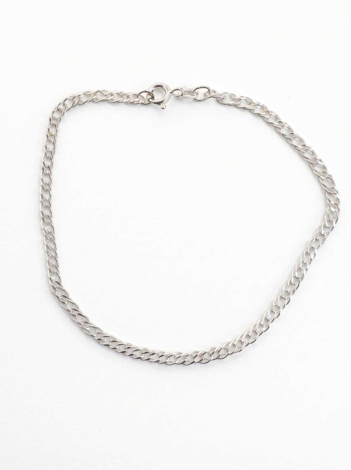 Pulsera Tejido Doble Barbada en Plata .925 - 20 cm (Grosor 3.0 mm / 0.3 cm) | Eslabón Trenzado Ligero