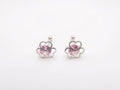 Broqueles Trebol de Corazones con Zirconia Rosa