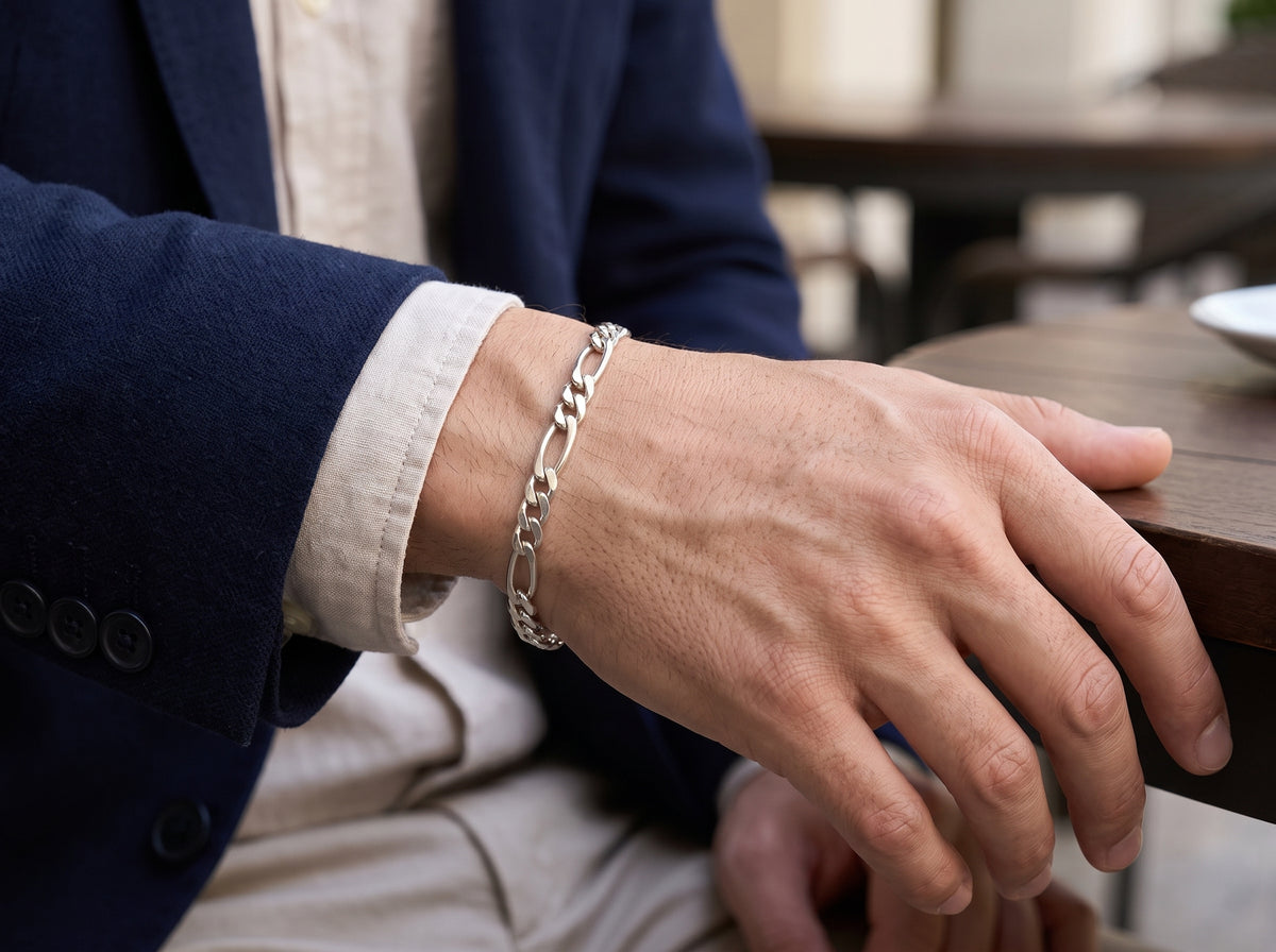 Pulsera Tejido Cartier 3x1 en Plata .925 - 20 cm (Grosor 5.4 mm / 0.54 cm) | Eslabón Mediano Unisex