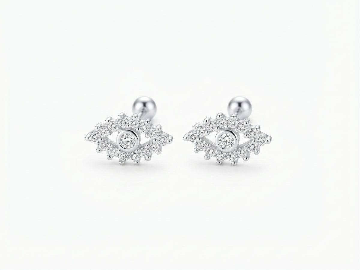 Broqueles Ojo Turco / Ojo Místico con Pavé de Zirconias