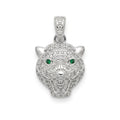 Dije Cabeza de Pantera Pavé con Ojos Verdes