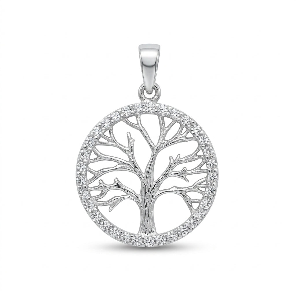 Dije Árbol de la Vida con Halo de Zirconias