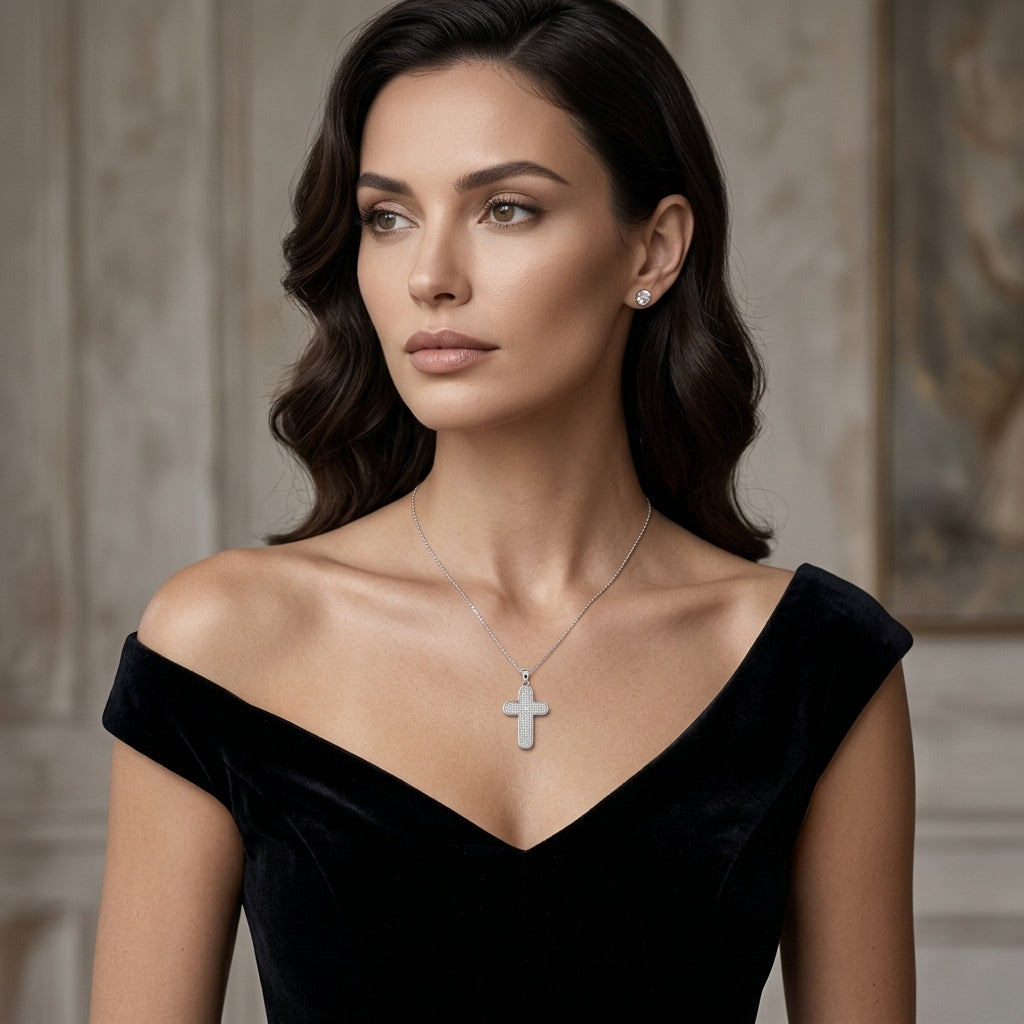 Dije Cruz Pavé de Zirconias