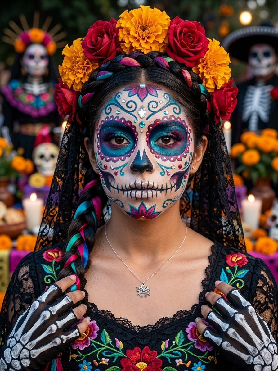 Dije de Calaveras Mexicanas Catrín y Catrina Animados