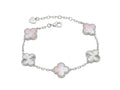 Pulsera de Tréboles Elegance (Nácar y Detalles Texturizados)