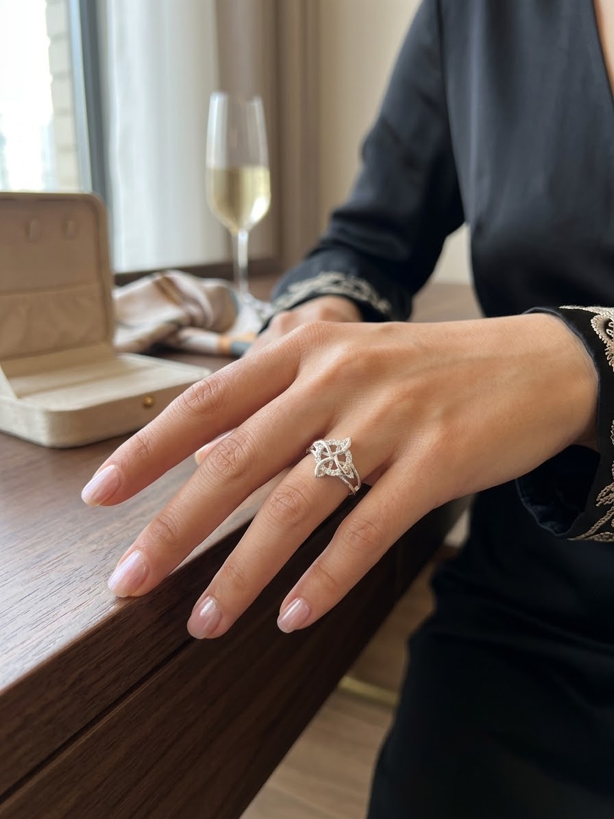 Anillo Nudo de Bruja con Zirconias