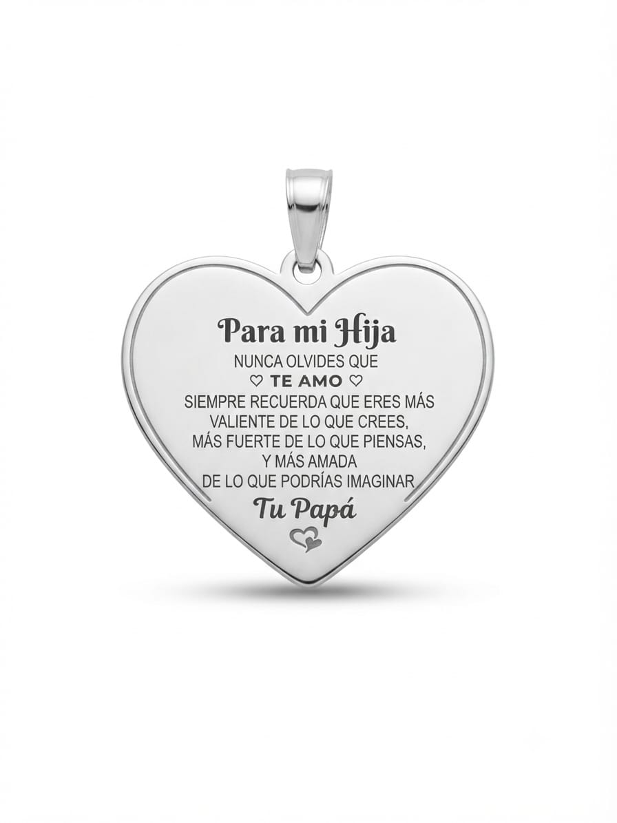Dije Corazón Grabado "Para mi Hija de Tu Papá"