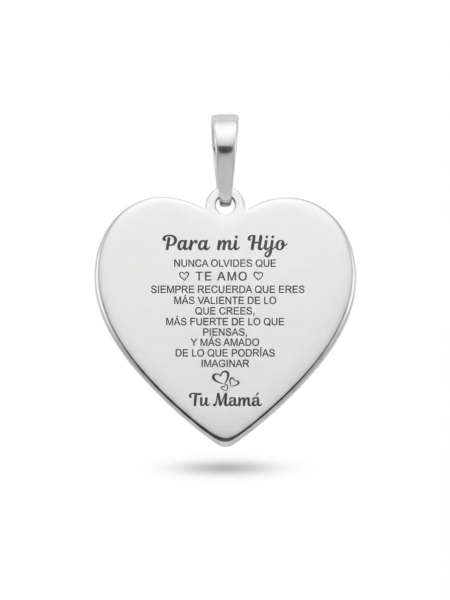 Dije Corazón Grabado "Para mi Hijo de Tu Mamá"